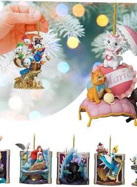 Flat Acrylic plane Princess Christmas Pendant Xmas Tree