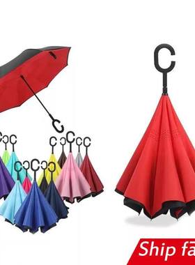 long shank double layer inverted umbrella windproof golf