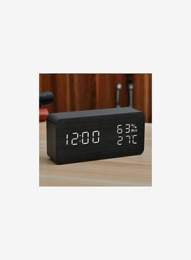 Alarm clock bedside luminous electronic clock LED wooden闹钟