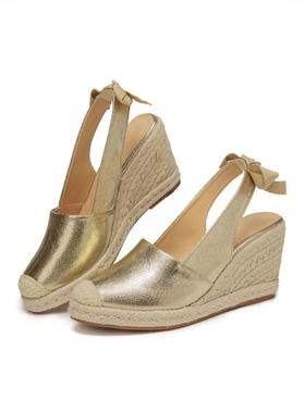 Wedges Sandals For Women Closed Toe Bandage Espadrille Styli