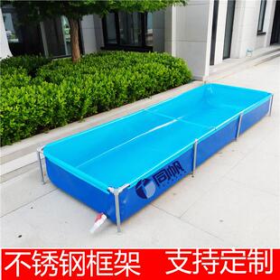 特大号家用乌龟金鱼缸帆布加厚带支架沙池儿童室内钓鱼池广场摆摊