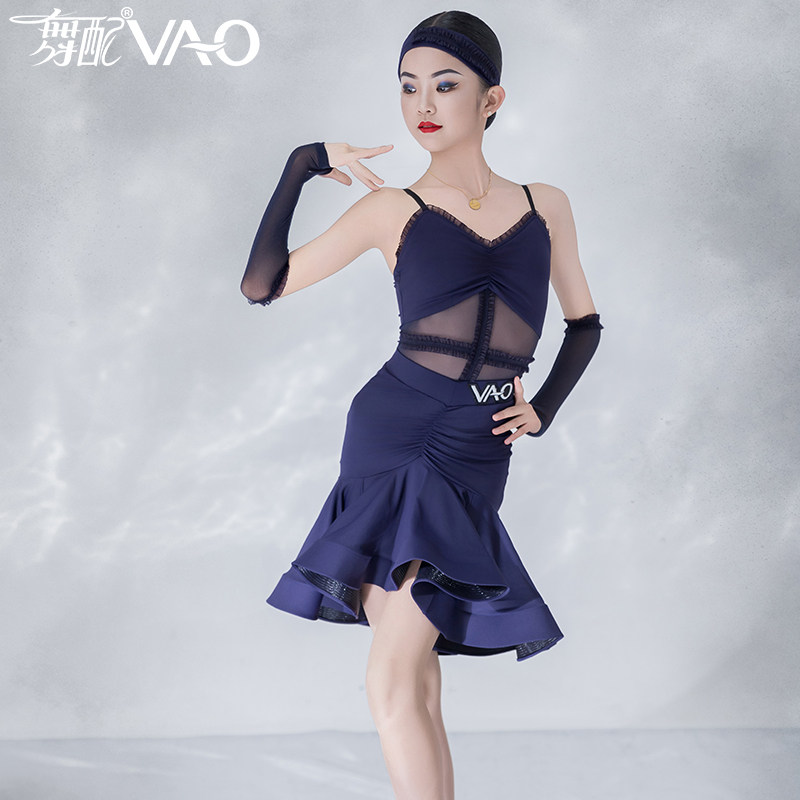 拉丁舞服女童VAO舞配舞服拉丁舞练功服女时尚裙2026新款网红套装