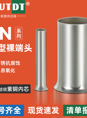 EN管型裸端子快速插针接线端子电线对接头连接紫铜线鼻子1.5平方