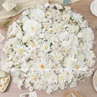 白色系仿真花朵玫瑰 绢花假花 diy手工花环材料 汉服头饰发夹配件