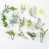 仿真花草尤加利叶子浆果 diy胸花手腕花制作素材微观造景绿植点缀