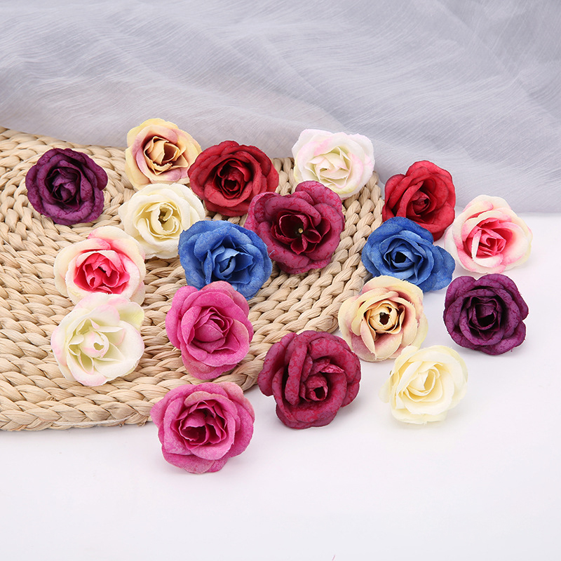 仿真花玫瑰花 diy手工花环材料发夹配饰 绢花头花胸花婚纱配饰