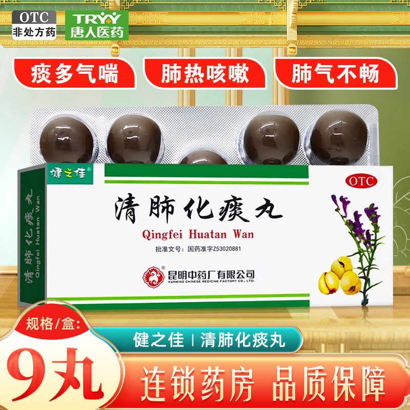 【健之佳】清肺化痰丸9g*9丸/盒