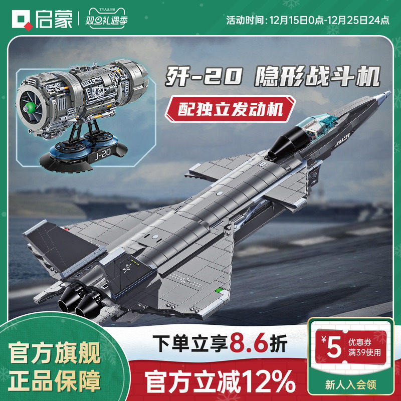 启蒙积木高难度巨大型歼2