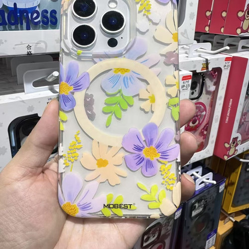 MOBEST适用苹果17Promax磁吸手机壳iPhone16Pro花朵小清新女款15PM高端Magsafe全包14P女神小红书防摔保护套