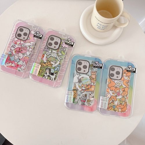 mikalen适用苹果15Promax磁吸手机壳iPhone 15Pro动物排队magsafe米卡伦14Promax卡通防摔全包保护套