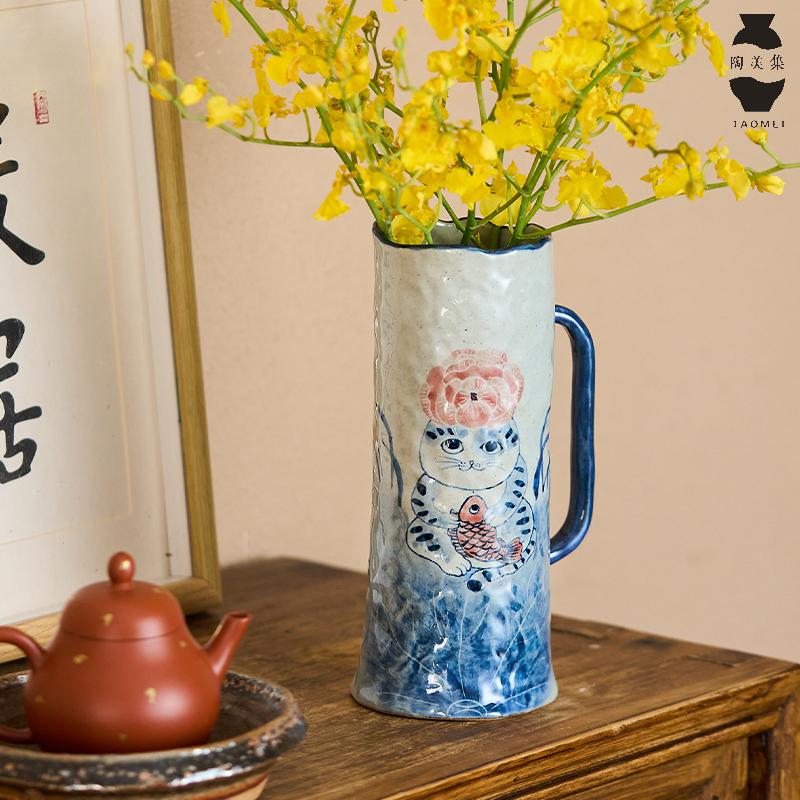 【富贵有鱼】青花手绘花瓶