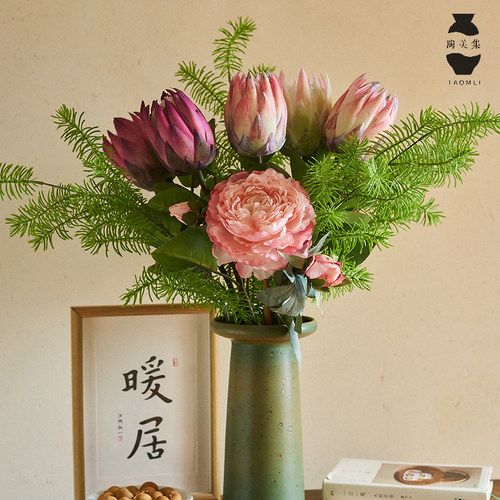陶美集帝王花仿真花大枝