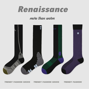 Renaissance专业运动压力小腿袜跳绳网球袜骑行长筒袜登山跑步袜