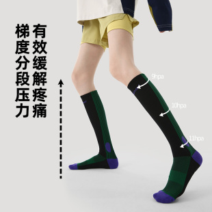 文艺复兴袜子女毛圈减震压缩袜专业运动压力袜健身跑步骑行网球袜