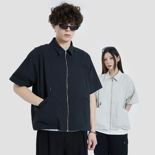 吸湿速干 口袋短袖 PMET Cleanfit潮牌男夏季 衬衣 分割解构衬衫