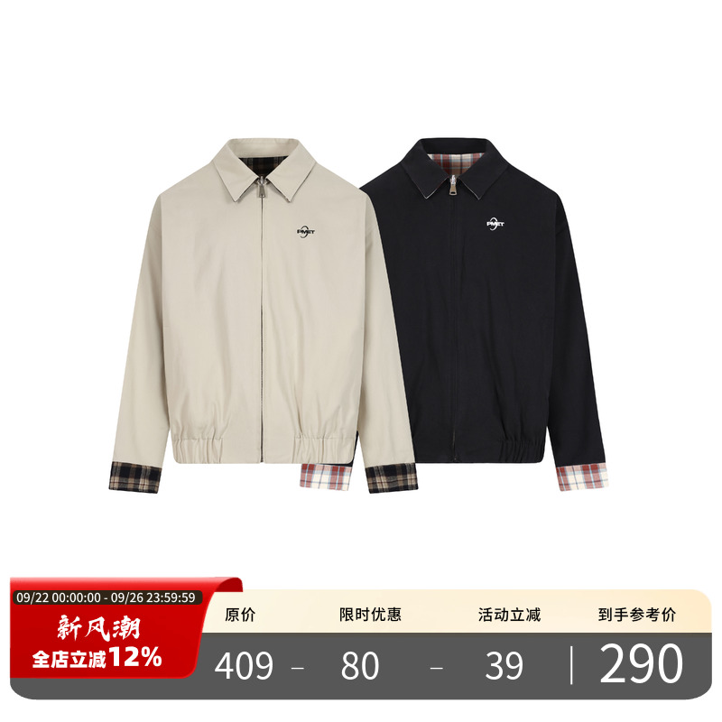 PMET双面穿复古格纹夹克
