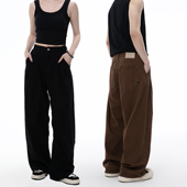 长裤 PMET 宽松直筒百搭通勤休闲基础款 潮牌男春季 复古纯色牛仔裤