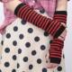 Elb Stripe Pair Gloves Women Fingerless Girls Long Fashion