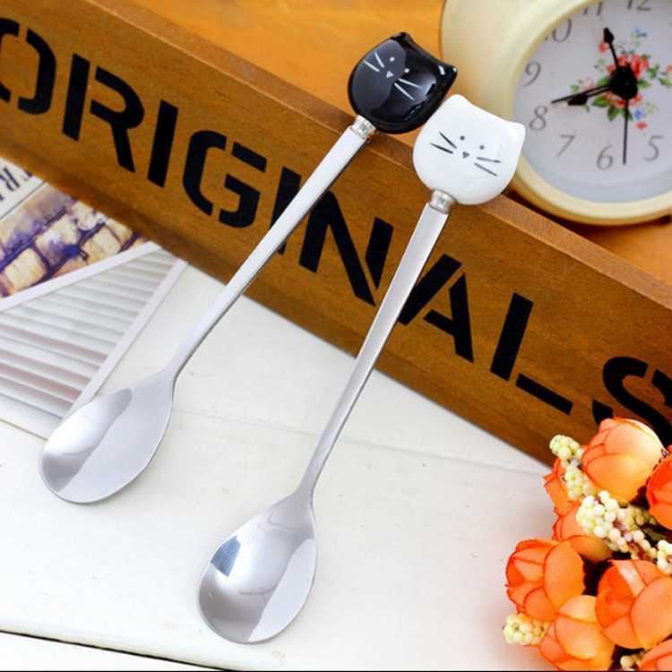Spoon Cartoon Ceramic Handle Ice Cream Tea Spoon Coffee
