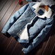 coats jeans man Young thicken winter men denim jacket warmth
