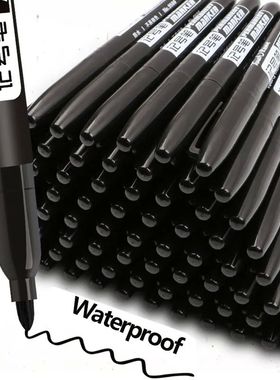 6 PCS Permanent Marker Pen Manga Drawing Markers Black Blue