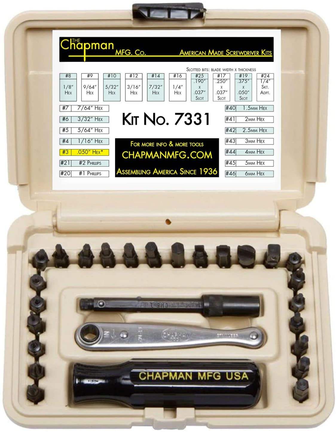 Chapman MFG 7331 All-Purpose Standard Screwdriver Set