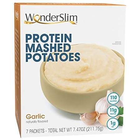 WonderSlim Instant Mashed Potatoes， Garlic， 11g Protein，