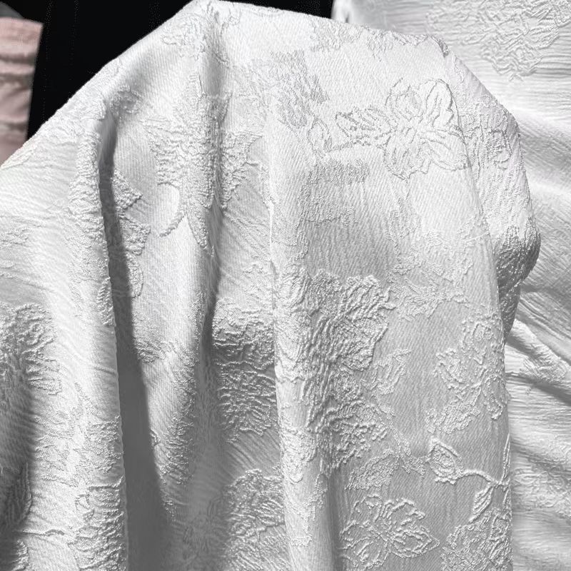 浮雕中式提花连衣裙旗袍布料汉服