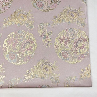 新款新中式布料色织金丝团花面料古风汉服旗袍马面裙连衣裙上衣布