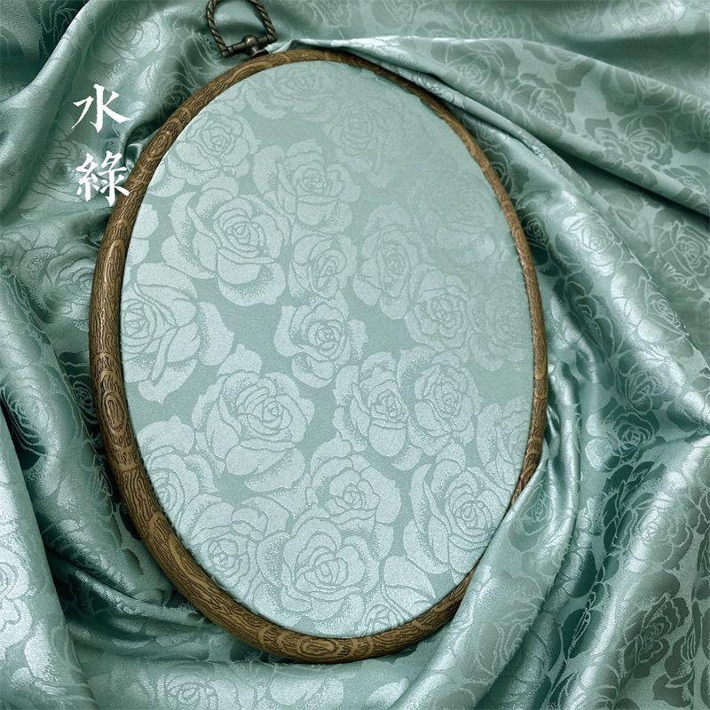 新中式布料新款暗纹簇拥玫瑰提花面料旗袍汉服唐装面料古风暗纹