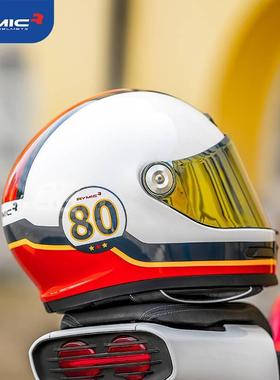 RYMIC睿觅复古巡航全盔摩托车头盔男女机车四季安帽V80通勤3C认证