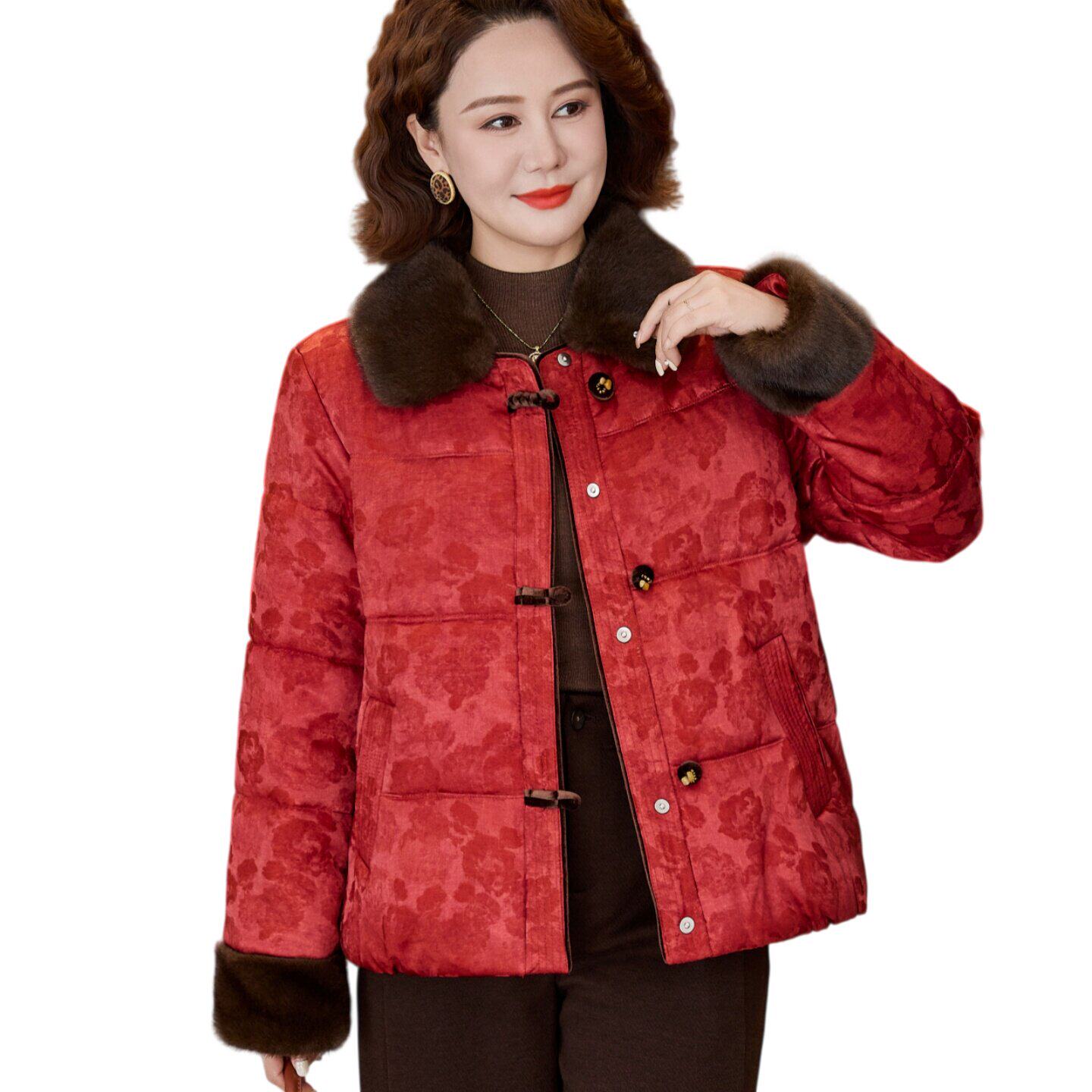 新中式妈妈冬装羽绒棉服2026新款中老年女秋冬棉袄外套本命年衣服