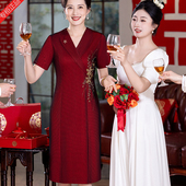 喜婆婆连衣裙 高贵年轻洋气高端大码 中年妈妈夏季 旗袍婚宴礼服新款
