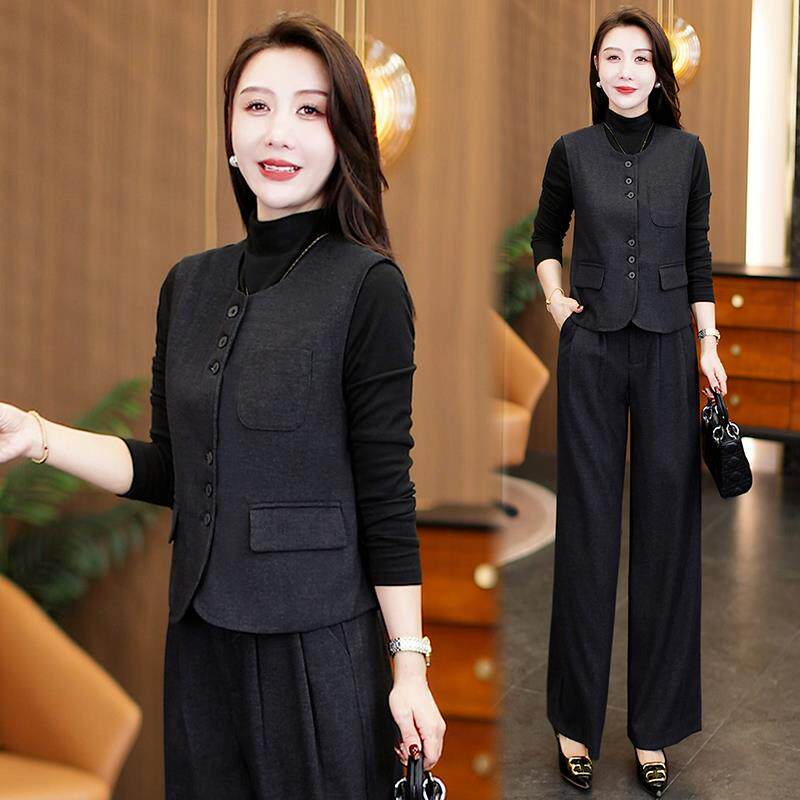 MONLOUVE时尚套装春秋2025新款今年流行休闲洋气秋冬减龄女装阔腿