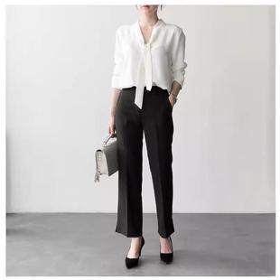fashion womens loose professional tops chiffon White shirt