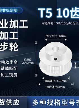 同步轮T510齿BF齿宽11/16内孔56810121415传动轴皮带套装同步带轮