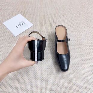 穆勒单鞋 内增高7cm玛丽珍半拖鞋 女夏外穿小个子粗跟凉拖超火时尚