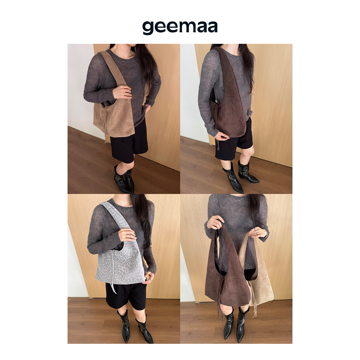 geemaahobo麂皮绒流浪单肩包