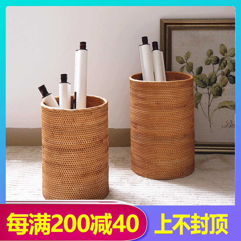 越南藤編手工書畫收納