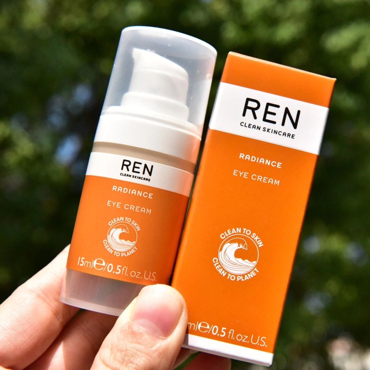 包邮 REN果酸发光眼霜15ml 保湿修护 熬夜黑眼圈修护