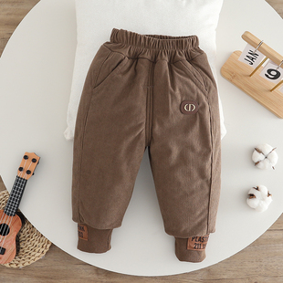 保暖三层加厚儿童冬季 男童加绒裤 宝宝棉裤 新款 夹棉一条过冬 子冬装