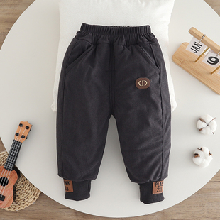 儿童棉裤外穿冬季加厚男童三层夹棉长裤宝宝冬季加绒一条过冬裤子