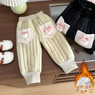 女宝宝加厚保暖冬款 束脚裤 冬装 女童加绒裤 棉裤 2025新款 童装 子冬季
