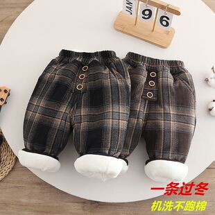 儿童棉裤夹棉宝宝加厚男童巨厚一条过冬三层中小童保暖外穿百搭