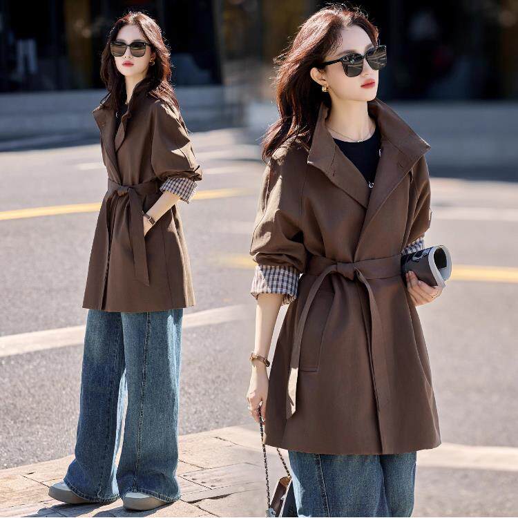 MONLOUVE广州十三行品牌高货风衣外套女中长款巨好看韩系高级感收