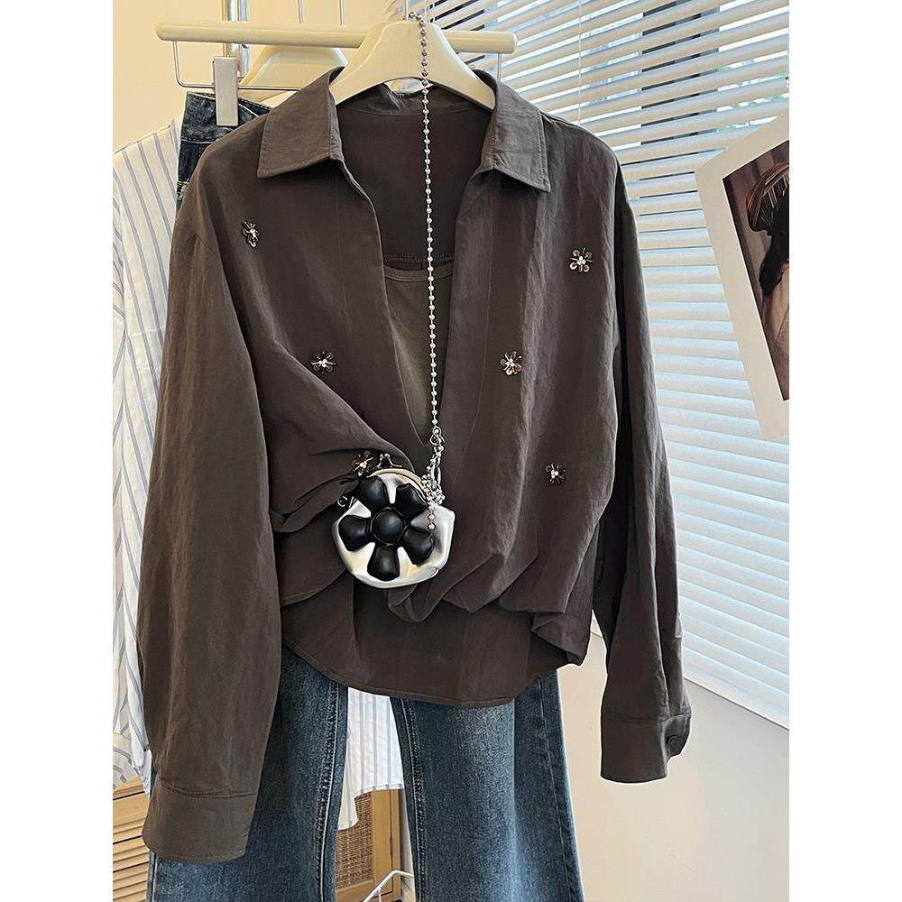 MONLOUVE广州十三行品牌高货法式时尚气质显瘦长袖衬衫女休闲轻熟