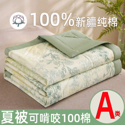 A类夏凉被100%新疆纯棉夏被里外全棉夏季空调被纯棉花被芯可机洗