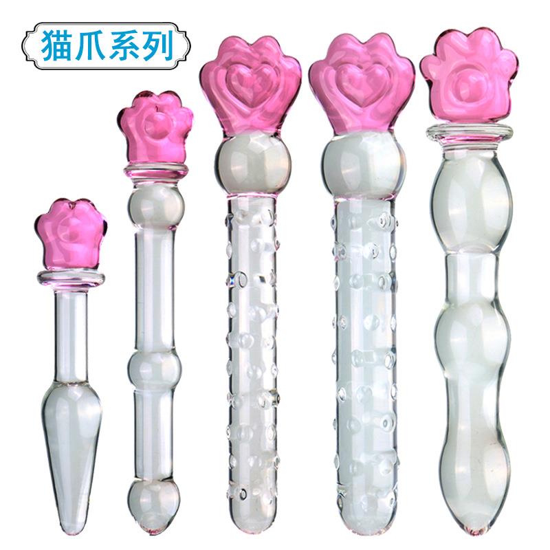 保密发货另类大人玩具粉色猫爪造型玻璃臀部塞女用自律榜教导解压