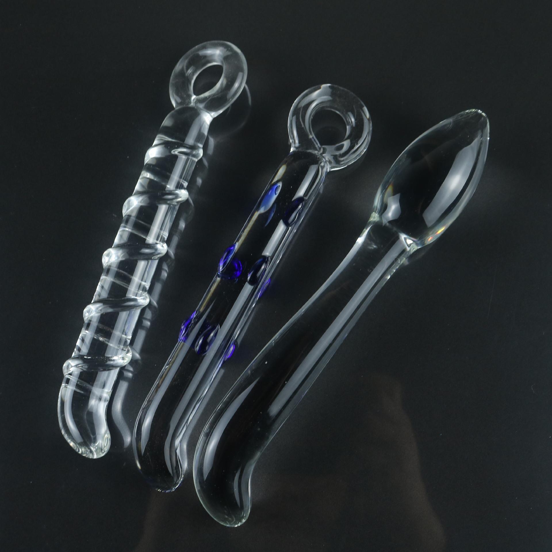 Glass-made femalemasturbation toy fake phallus adult product