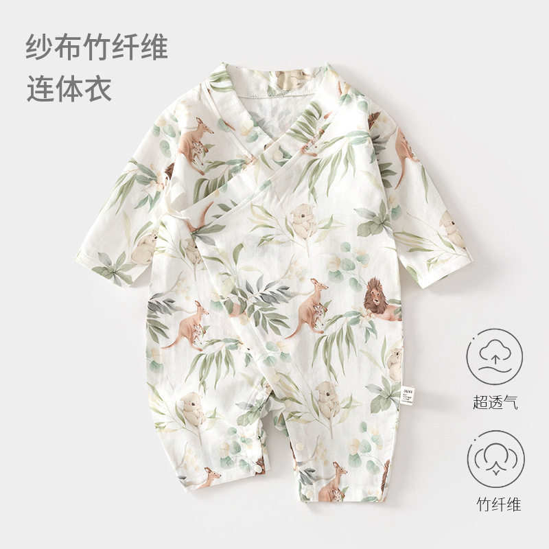 婴儿纱布连体衣宝宝夏款